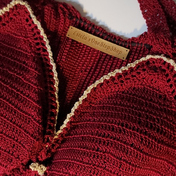 Hand-knitted. Crochet. crop top. - Picture 2 of 7